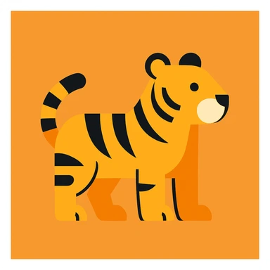 Flat design style tiger sticker
