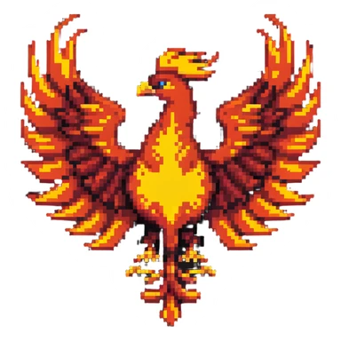 VIP member phoenix emblem rising from flames with special markings sticker
