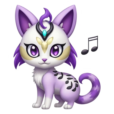  Shiny Soft Smooth Meloetta-Meicoomon-Gatomon-Liepard-Pokémon-Digimon-Fakémon-fusion-hybrid-creature sticker
