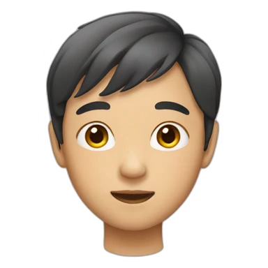 asian boy with a middle part haircut sticker