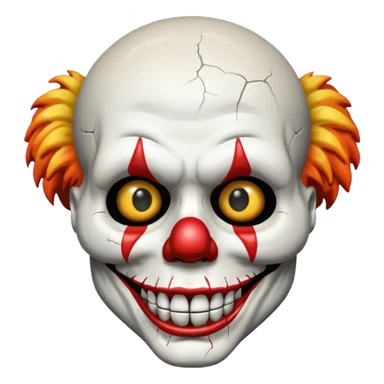 skull + clown sticker