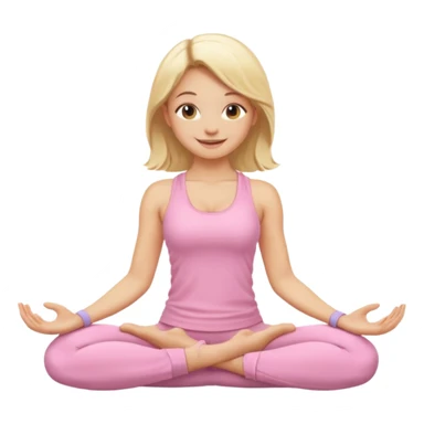 blonde yoga girl light pink clothes n sticker