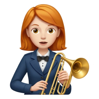 Ginger woman playing trombone sticker