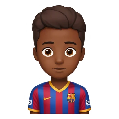 Un muchacho con una camisa del barca sticker