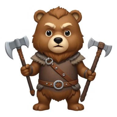 a viking bear with an axe  sticker