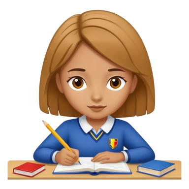 a girl doing her romanian homework sticker