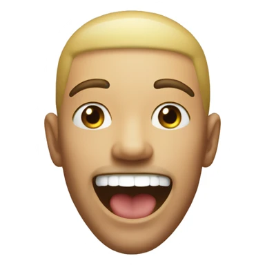 Floating smile next to a man with his mouth open sticker