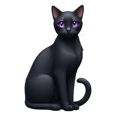 Black cat with purple eyes  sticker
