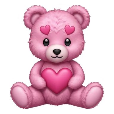 pink cute teddy bear sending hearts and love sticker