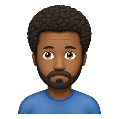 black man with beard, mustache, and short afro sad sticker