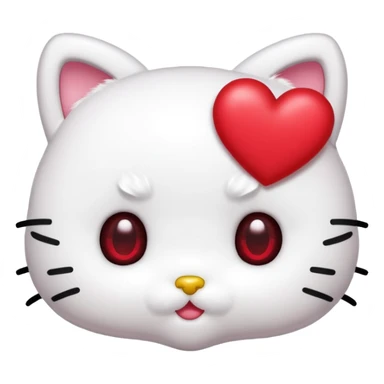 Hello Kitty face with red heart eyes sticker