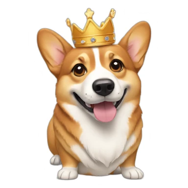 corgi with bread as body wearing a crown sticker