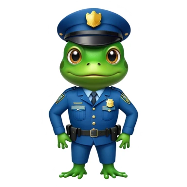 A frog police officer sticker