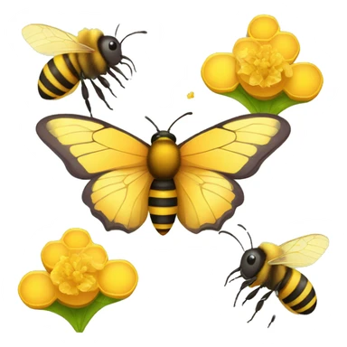 butterfly and honey bee sticker
