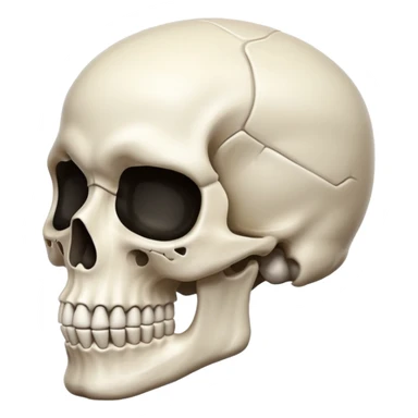 premium skull emoji but show ing its rigth side of face sticker