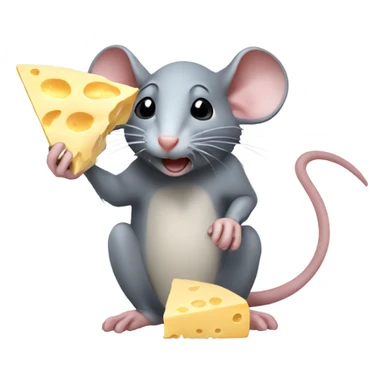 rat eating cheese sticker