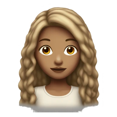 Girl with light Skin and brown Long hair and freckles sticker