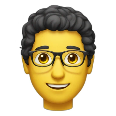 Man with yellow tinted glasses and black hair  sticker