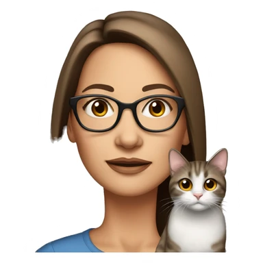 50 years old girl
long brown hair with straight styling
light skin
glasses with refined frame
Brown eyes with cat eye liner sticker