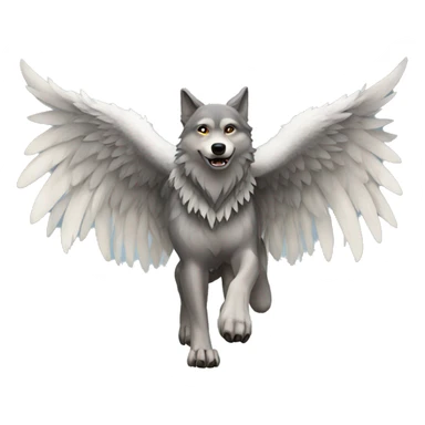 wolf with wings iphone sticker