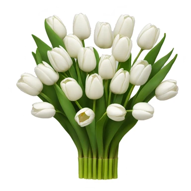 Bouquet of white tulips  sticker