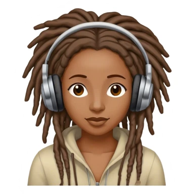 Black woman with locs listening to music sticker
