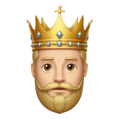 Bearded King, King with golden beard and ornate crown. sticker