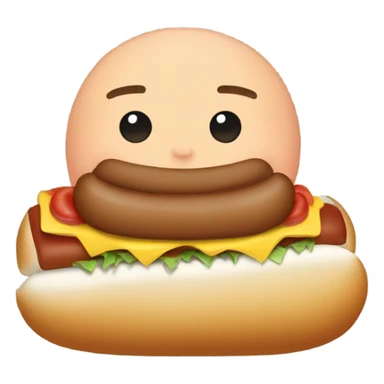 Bald beardless person in a hot dog bun sticker