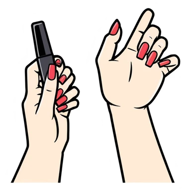manicurist with manicure tool in one hand sticker