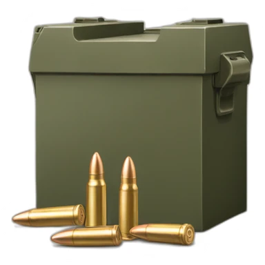Ammunition box with bullet sticker