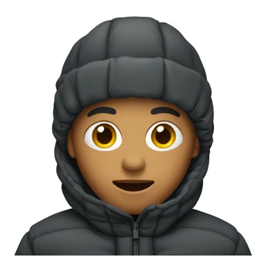 person wearing long puffy jacket  sticker