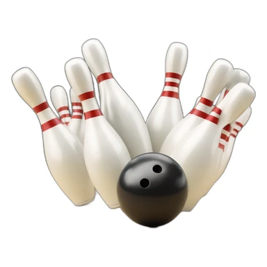 the bowling ball is knocking down pins. sticker