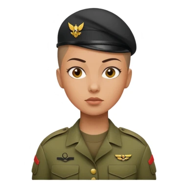 female soldier hair style sticker