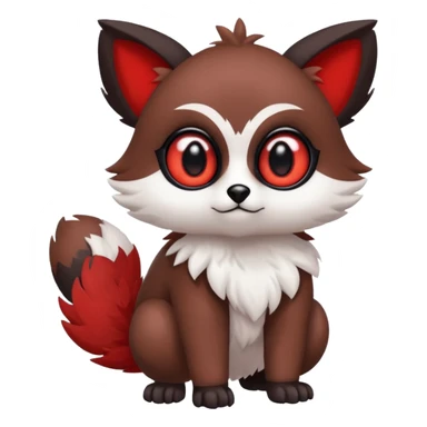 Cute cool white red dark-brown animal hybrid Fakemon full body sticker