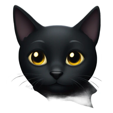 Black cat in a coal cellar at night sticker