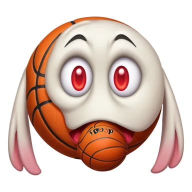 Basketball red eyes droopy   sticker