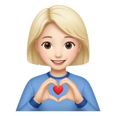 Wonhee from illit making a heart with her hands sticker