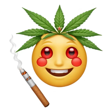Emoji qui fume un joint  sticker
