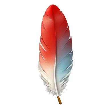 feather with red drop sticker