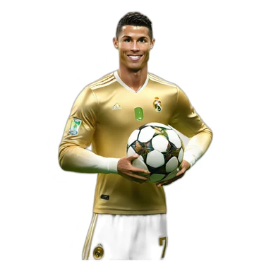 cristiano ronaldo with the golden ball award in his hand sticker