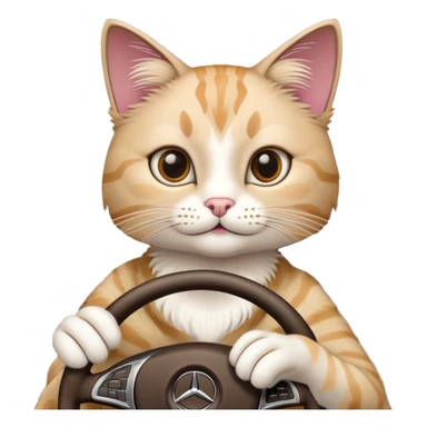 Cat driving in mercedes sticker