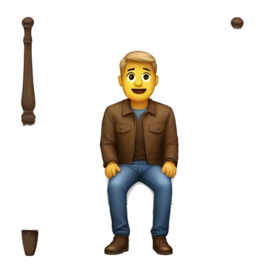 a man sitting on the bed with brown hydrolic liquid on the bed sticker