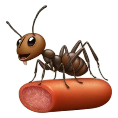 Ant holding saucage sticker