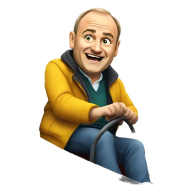 Liberal Democrat leader Ed Davey on a rollercoaster sticker