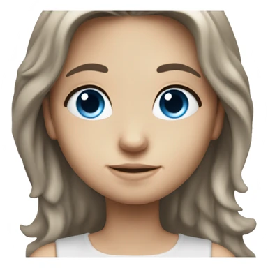 Caucasian brunette angel with long hair, dimples, big blue eyes, halo and wings sticker