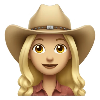 Tall blonde girl wearing a cowboy hat sticker