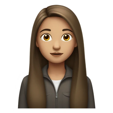 young girl with long brown hair and a straight parting sticker