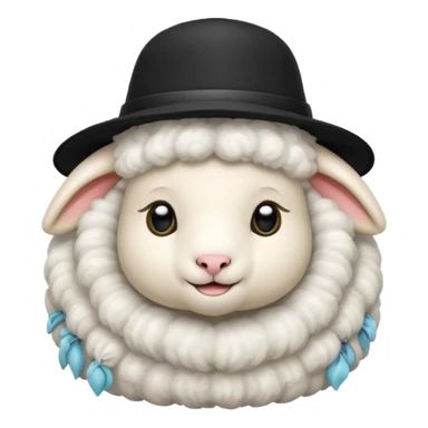 baby sheep with black hat sticker