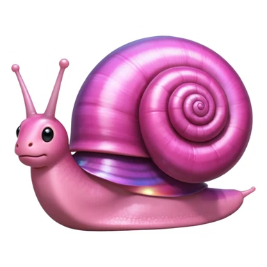 pink shiny snail sticker
