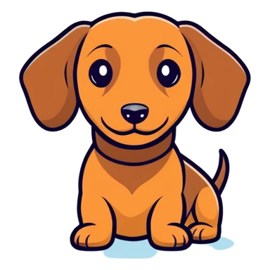 A light brown miniature dachschund   sticker